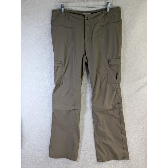 REI Convertible Hiking Pants Womens 14 Green Stretch NO DRAWSTRING - Picture 1 of 16
